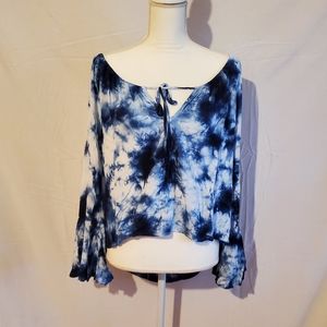Olivaceous Tie Dye Off Shoulder Top